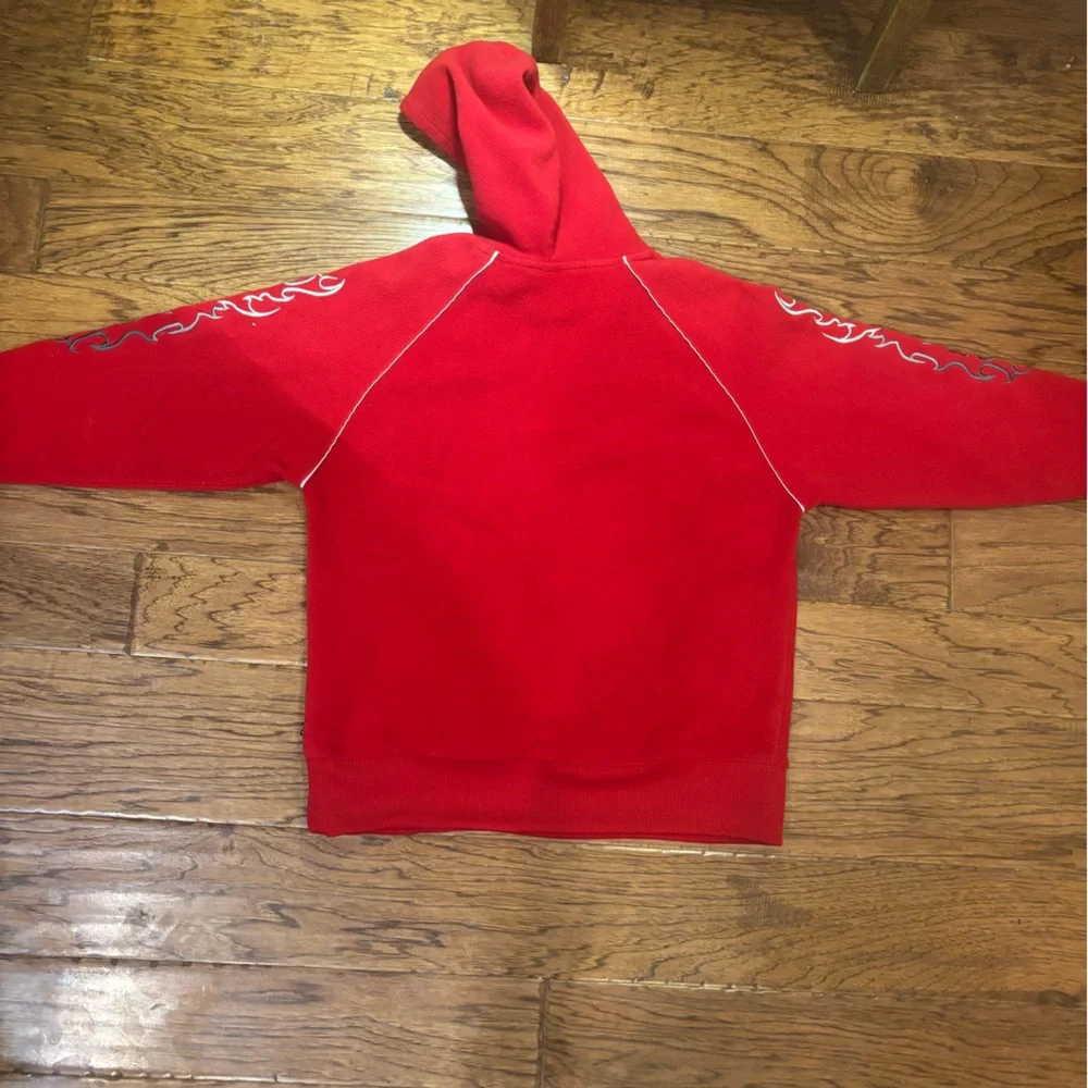 Vintage Old Navy Board Co. Red Flame Sleeve Hoodie — Size L